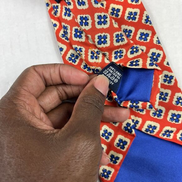 Polo Ralph Lauren Men’s Silk Tie Floral Print Italy Handmade Classic Necktie - Picture 6 of 9